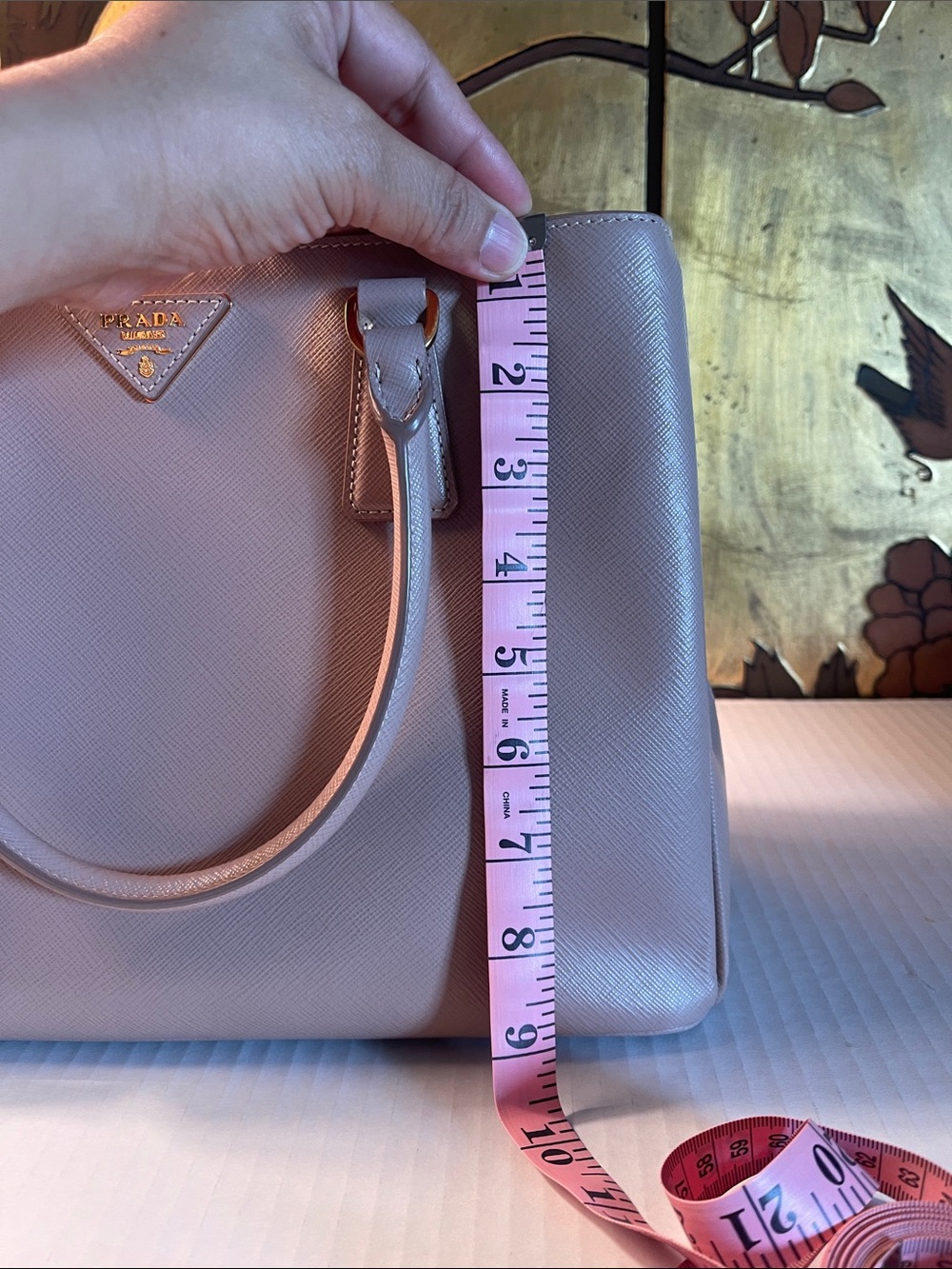 Prada Galleria Nude Saffiano Leather Double-Handle Satchel with Strap - Picture 6 of 15
